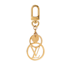 Louis Vuitton Circle Monogram Bag Charm, Base Metal, Gold Tone, DB/B, 3*